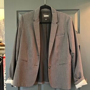 Gray Women's Blazer - Classic Single-Button Jacket